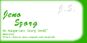 jeno szorg business card